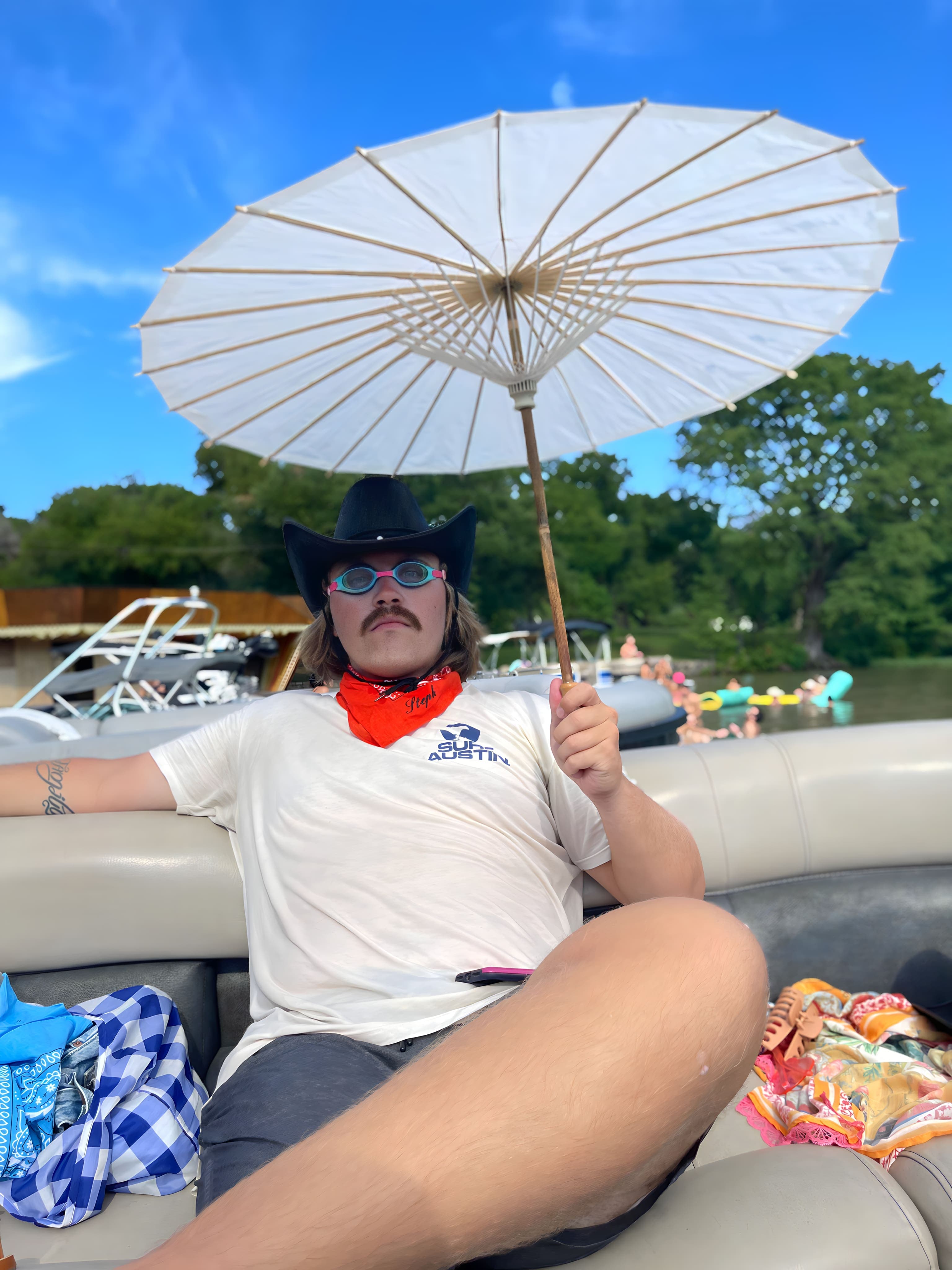 Enjoying a boat trip