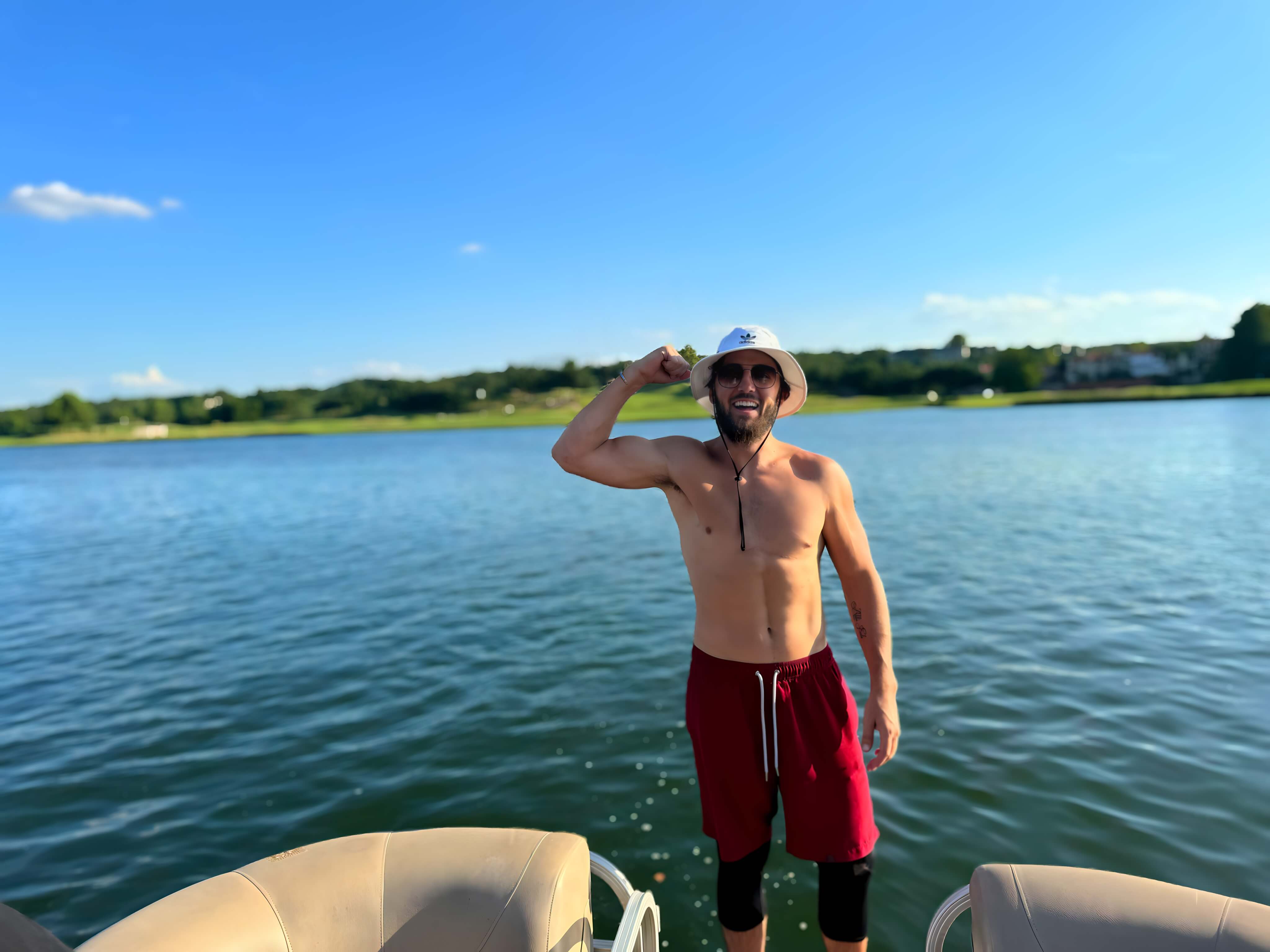 Captain Ryan on a boat